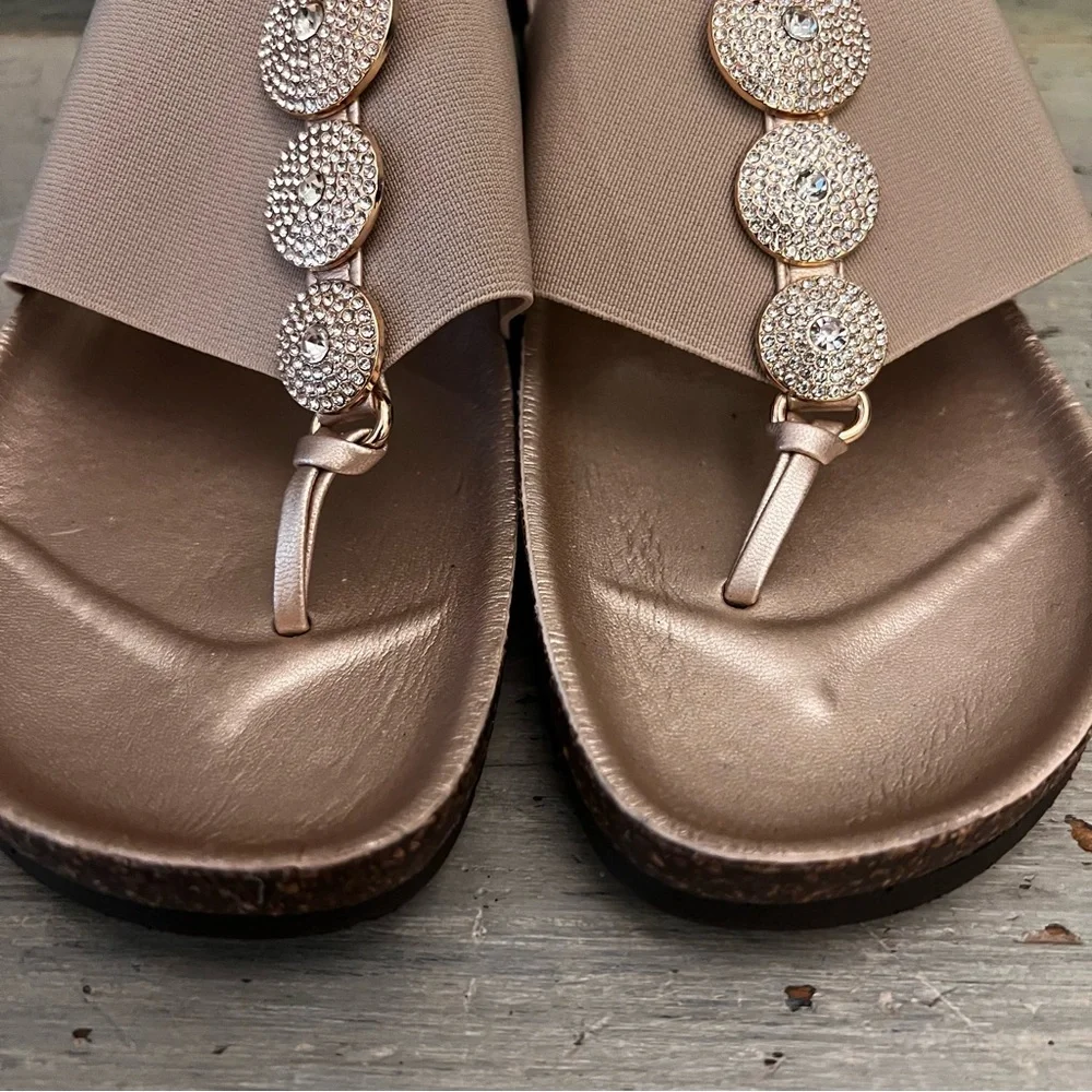 Italian Shoemakers Thong Cork Heel Sandals Size 8 Good Condition - Picture 4 of 9